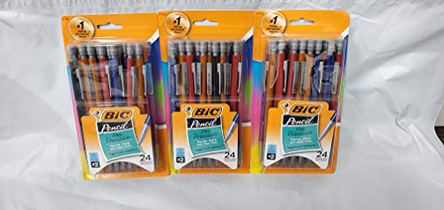 BIC Xtra-Precision Mechanical Pencil, Metallic Barrel, Fine Point (0.5mm), 24-Count, 3 Pack