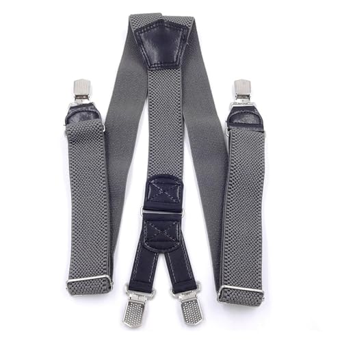 Tirantes resistentes de 3,8 cm para hombre con 4 pinzas fuertes para pantalones gruesos