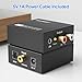 DAC 192KHz Digital to Analog Audio Converter, Optical to RCA Converter with Optical Coaxial Cable, Toslink Optical to 3.5mm RCA Adapter for PS3 PS4 HDTV DVD Home Cinema Systems