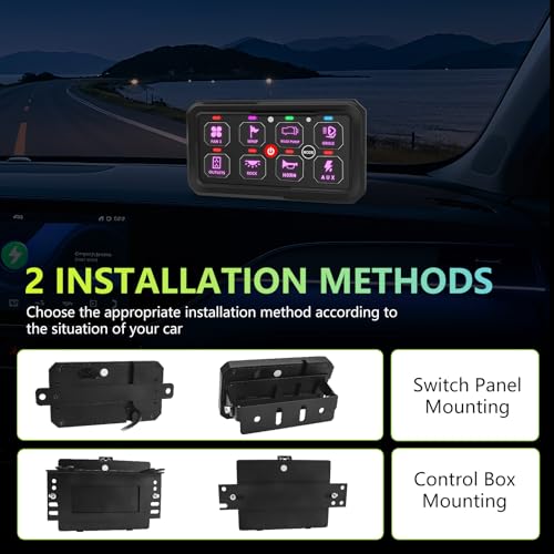 Chelhead RGB 8 bandas Panel de interruptores con control de aplicación, retroiluminación inteligente 12V retroiluminación LED universal, multifunción, panel de interruptores marinos impermeables 8 - imagen 6