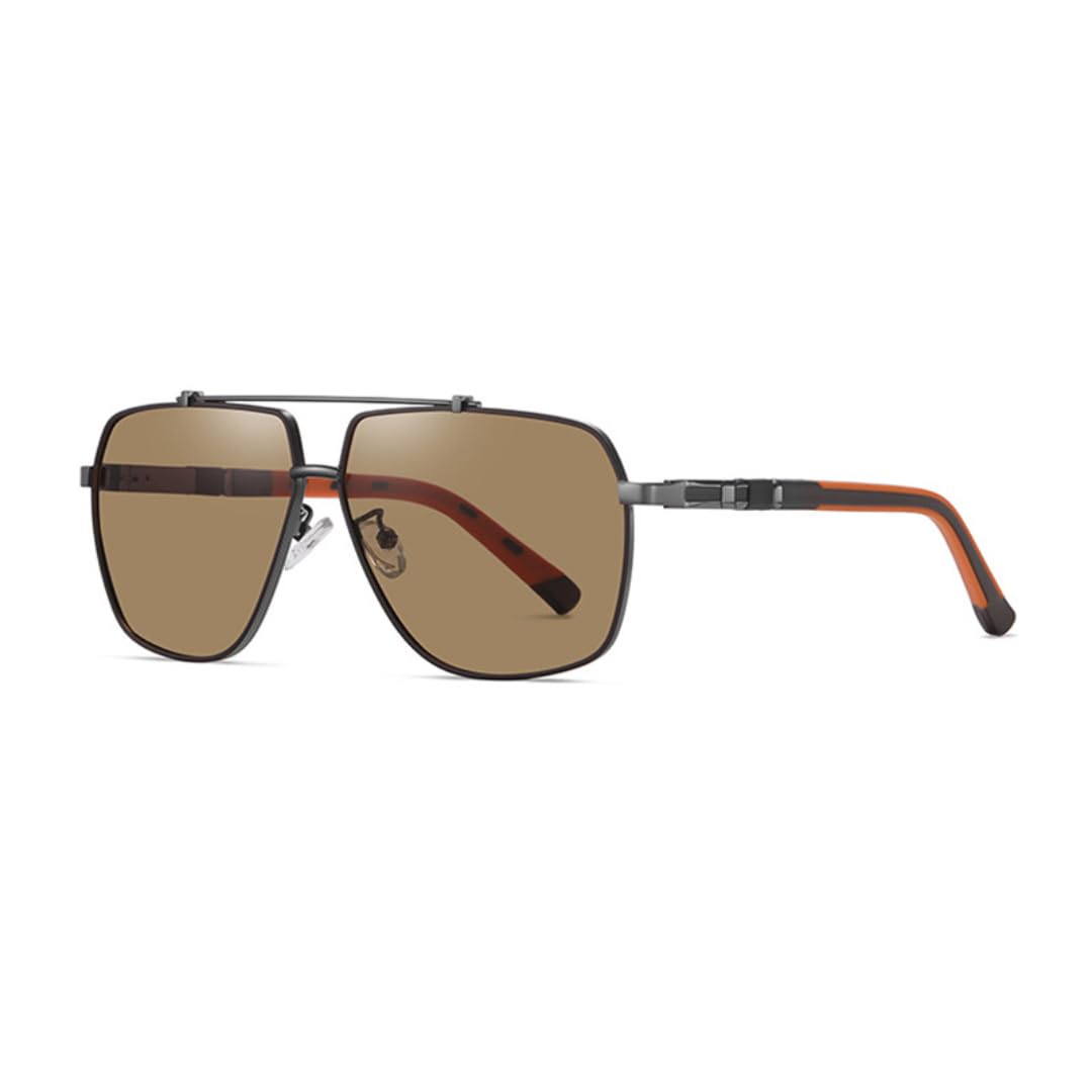 Lunettes de soleil double pont homme verres teintés marron - 7