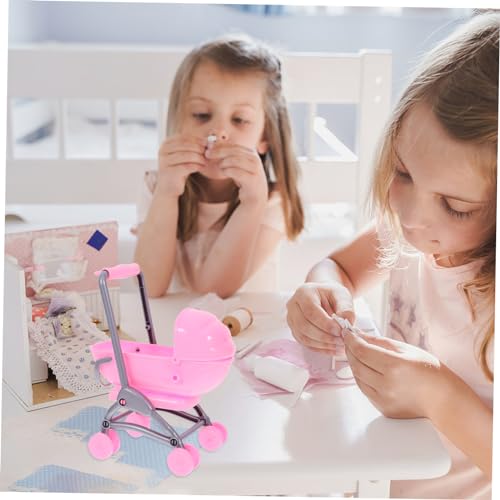 LRXIYODE Mini Puppenwagen für Simuliertes für Puppenhaus für Kreative Rollenspiele Stabil und Dekorativ Stärkt die Eltern Junge Mädchen Beziehung – Bild 5