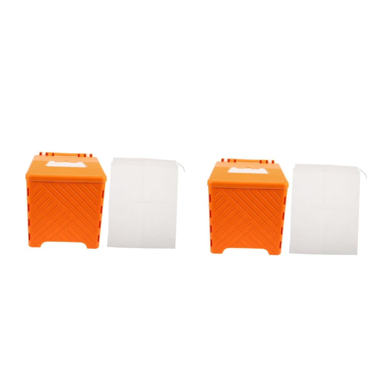 Pot de toilette avec coussin PU orange réutilisable et compact