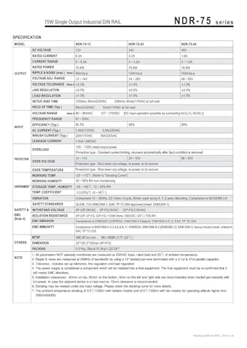 Alimentation 24V NDR-75 bloc de puissance industriel robuste - 2