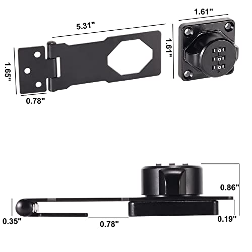 Household Cabinet Password Locks, Cabinet Door Combination Lock With 7 Screws And Viscose, For Cabinet, Mailbox, Pet Doors, Office File Cabinet Lock (Black) #TOP4