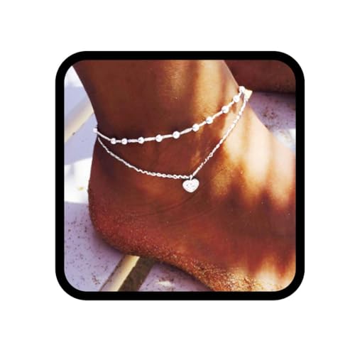 Edary fußkettchen für damen Silber muschelkette fußkette armband strass...