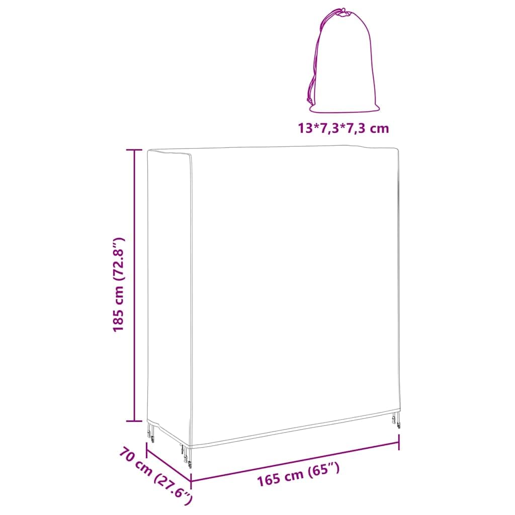vidaXL Housse de Table de Pingpong Uni Noir 165 x 70 x 185 cm Tissu, Housses Modernes, irrégulières en Tissu étanche pour Tables, Jeux, Meubles de Jardin et terrasses