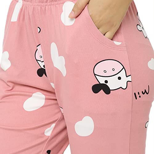 Image of Sweet Dreams Women Printed Round Neck Half Sleeve Poly Brush Top & Capri Set