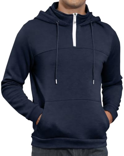 LAOARA Herren Casual Hoodie Kragen Langarm Kapuzenpullover Sweatshirts mit Kordelzug