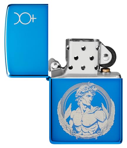 Encendedor Zippo Metal Azul Brillante Talla Estándar miniatura 4