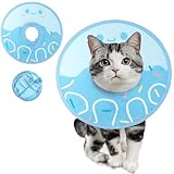 TIAGOBOO Cat Cone Soft, Waterproof Cat Recovery Collar,Adjustable E-Collar for Post-Surgery Kittens,Cats & Puppies Stops Licking & Scratching Wound, Comfortable Protective Elizabethan Cone