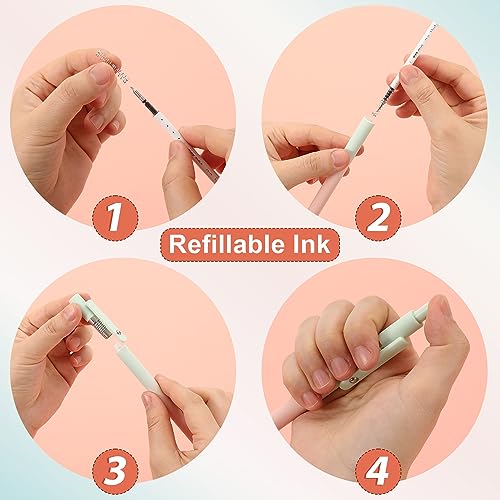 FIOVER 10pcs Gel Pens Black Ink Medium Point 0.7mm Pens Smooth Writing High-End Series Cute Ballpoint for Journaling Note Taking, Office School Supplies Gifts for Women and Men