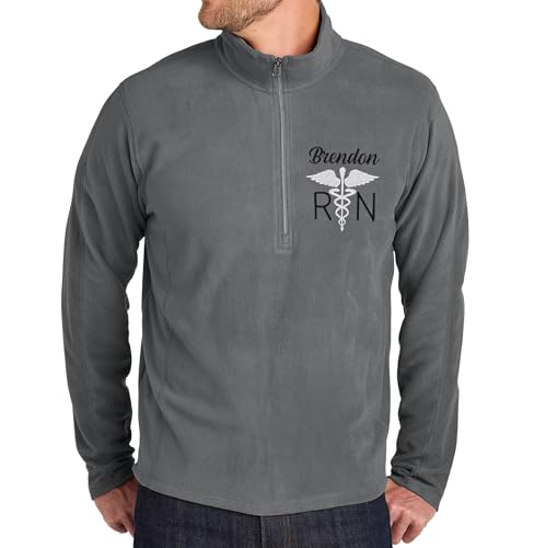 NACRE APPAREL Custom Name Registered RN Nurse Microfleece Jacket Embroidered Women Men Jacket Personalized Fleece Pullover