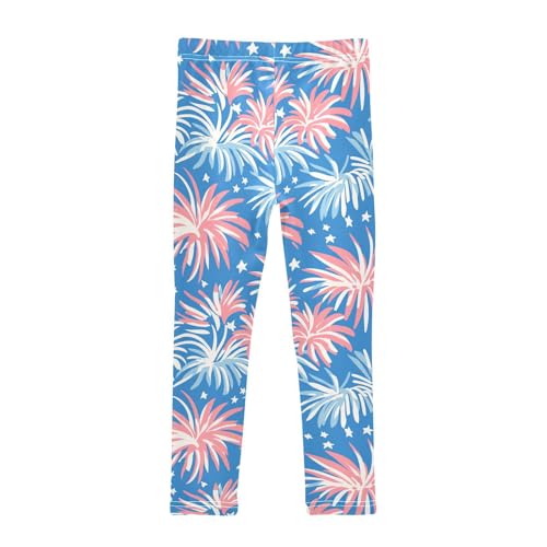 KLL 4th July American Independence Day Toddler Girls' Basic Leggings Fashion High Waisted Yoga Pants Gym2