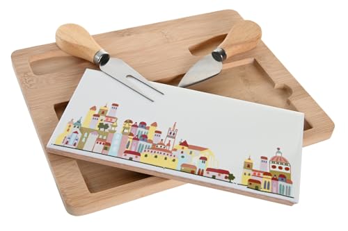 TABLA APERITIVO SET 4 BAMBU 24,5X20X1,2 CASITAS