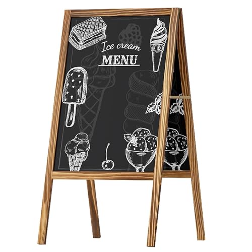 uyoyous Stop Trottoir Exterieur 53 x 95 cm, Panneau Publicitaire Exterieur, Tableau Noir Panneau Publicitaire Bois pour Bars, Restaurants,Cafés