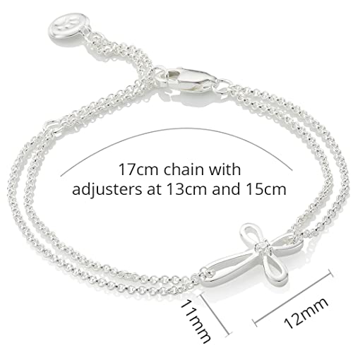 Cherish Diamond Cross Bracelet – 925 Sterling Silver Girls' Jewelry for First Communion, Baptism, Quinceañera, Flower Girl or Bridesmaid Gift3