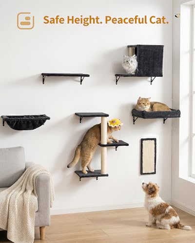 Mueble de pared para gatos grandes 6 en 1 con cama y hamaca miniatura 3
