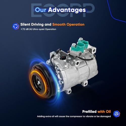 Image of ECCPP A /C Compressor with Clutch 2014-2018 Fit for Ford Focus 2.0L AC Compressor