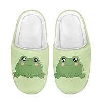 SCRAWLGOD Cute Frog Cartoon Kids House Slippers Indoor Slip On Shoes Bedroom Sleepers Lightweight Home Clogs Non Skid Sole