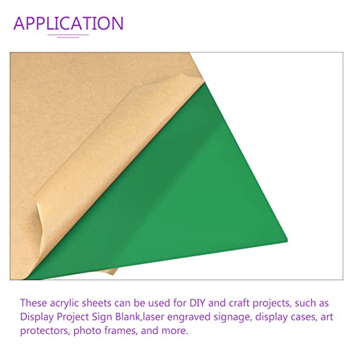 Image of DMiotech 2pcs 12 inch x 12 inch 3mm Thick Green Acrylic Sheet PMMA for Craft DIY Display Project Sign Blank