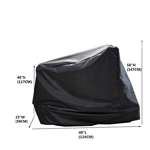 Mini Lustrous Exercise Bike Cover, Upright Indoor Cycling Protective Cover Dustproof Water-Resistant Stationary Fitness Fabric Ideal for Indoor Or Outdoor Use, Black