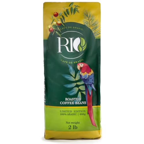Rio Café de Brazil Whole Bean Coffee, Medium Dark Roast, 2.0 Pound Bag