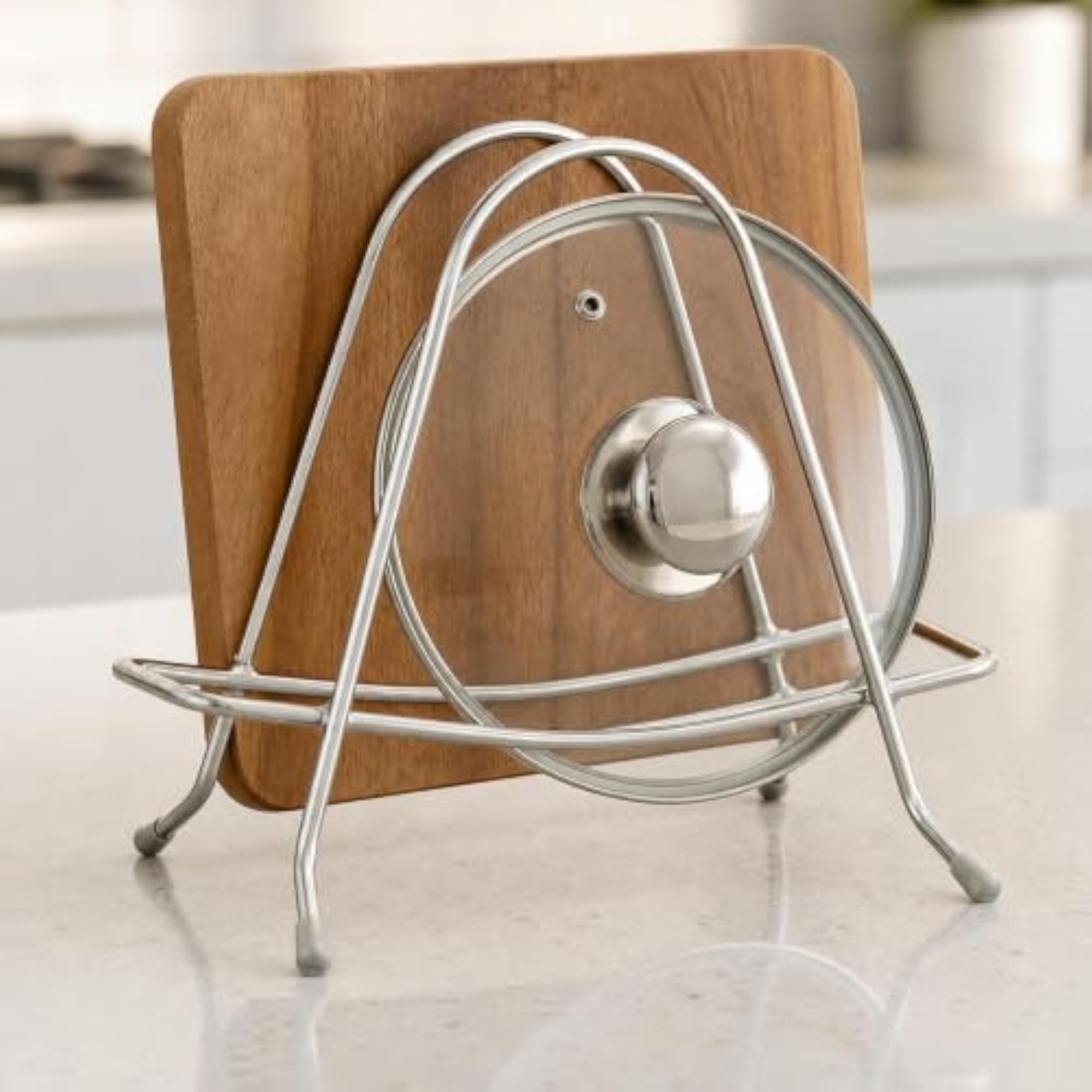 Stainless Steel Pot Lid & Cutting Board Holder