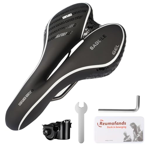 Amazon Seruno X Mountain Bike Saddle, Comfortable Bicycle Saddle, Gel Bike Seat Cover, Breathable PU Leather Cycling Saddle, Shock Absorbing, Waterproof, Universal #ad