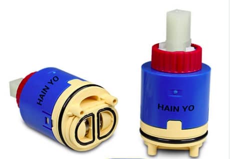 T & T Hardware 40mm Ceramic Pressure Balance Cartridge JH04BD â€“ Hot & Cold Mixer Valve Replacement â€“ Blue, Red,