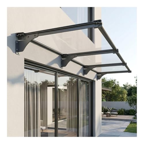 HBOOMOEM Toldo Ventana，Marquesina Puerta Exterior，Tejadillo De ProteccióN contra Sol Y Lluvia，FáCil De Instalar, Adecuado for Porches, Patios Y Entradas De Terrazas.(100 * 210cm/39.4 * 83in)
