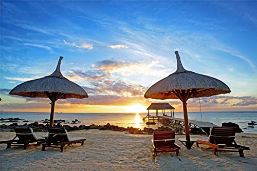 Difficult Jigsaw Puzzles For Adults 1000 Pieces Mauritius, Sunset, Island, Sea, Palm Trees, Tropics 75 * 50Cm