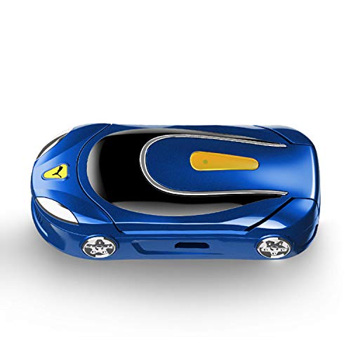 Mini Flip Phone F18 Small Car Mobile Phone Portable Bluetooth Dialer GSM Magic Voice ChangerÂ Unlock 2G 1.08" Ultra Students Mobile Phone (Blue)