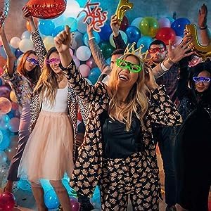 Miniatura 4 de Paquete de 5 lentes LED para fiestas de Navidad, disfraz en Halloween, fiestas de Pascua. Suministro de fiestas para niños y adultos, cumpleaños,