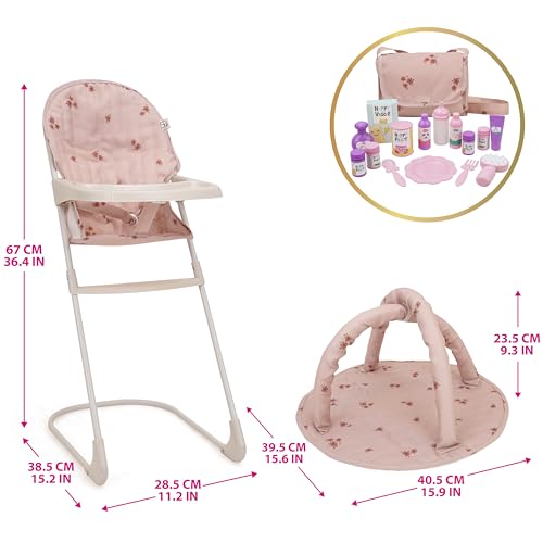 509 Crew 19 Piece City Park Doll Pram n Play Set, Multi Play Doll Pram Stroller, High Chair, Activity Gym, Changing Bag, 15 Piece Accessory, for Dolls 53cm, for Kids Ages 3+ – Bild 6