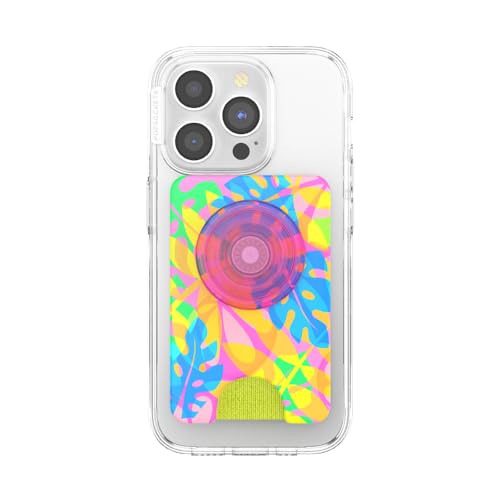 Image of PopSockets Phone Wallet for MagSafe, Phone Card Holder with Grip, Rainbow - Boca Palm