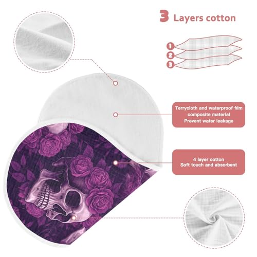 Muslin Baby Burp Cloths Set of 4, Soft Absorbent Lush Gothic Florals Cotton Burping Cloth, Milk Spit Up Rags for Newborn Unisex, 22 x 11 Inch4