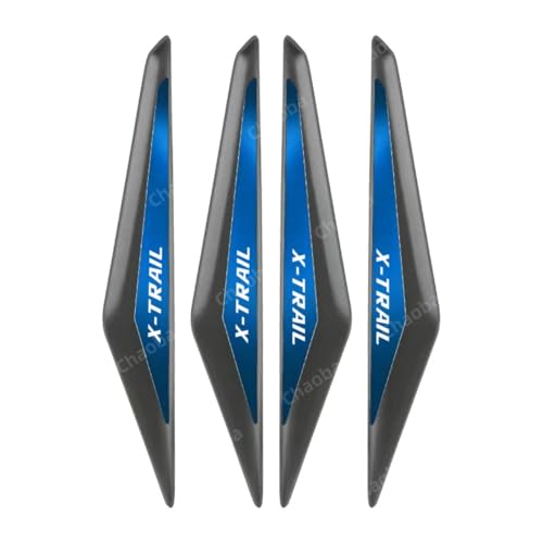 エクストレイル XTRAIL 車のドアガード 4点セット バックミラーガード サイドドアバンパー ドアプロテクター 車のドアトリム サイドドアガード ドアハンドル ドアフレーム バックミラープロテクター 傷防止 着脱簡単 耐衝撃 (青, エクストレイル X