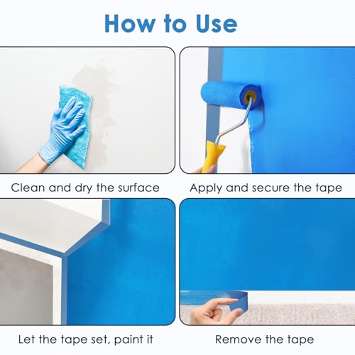 32Roll Blue Painters Tape 1.5 Inch Wide Bulk - Image 3