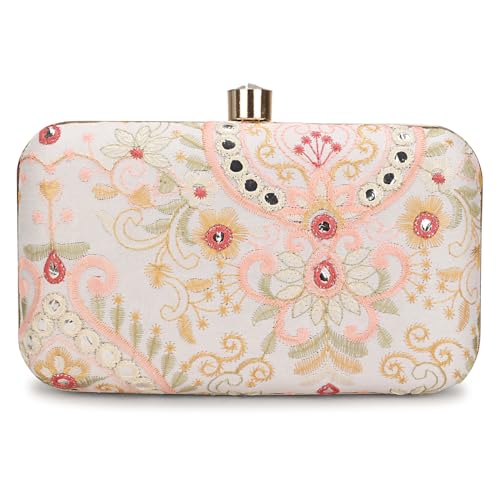 Image of LONGING TO BUY Hand Crafted Designer Box Clutch - Zari Embroidery For Women