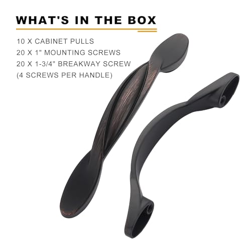 Image of Asidrama 20 Pack 3 Inch(76mm) Oil Rubbed Bronze Cabinet Pulls Heavy-Duty Solid Kitchen Cabinet Handles Oil Rubbed Drawer Hardware for Bathrooms Cupboard