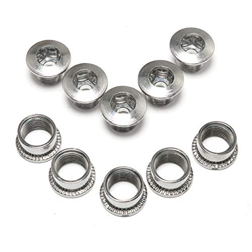 Pro Bamboo Kitchen 5pcs Silver Color Bicycle Sprocket Bolt MTB Chainring Single Screw Mountain Road Bike Refitting Crankset Parts 4.9mm Fixing Bolts for Single Chain Wheel - Thumbnail 2