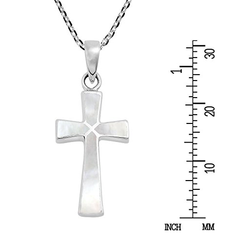 AeraVida Stunning Christian Cross White Mother of Pearl .925 Sterling Silver Pendant Necklace | Religious Necklace Jewelry | Gift for Birthday - Image 6