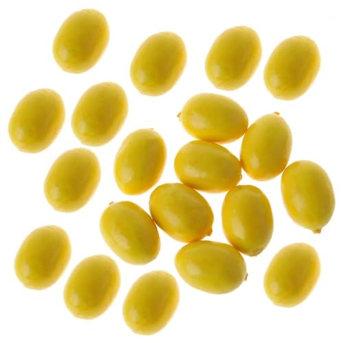 Gowxs 20Pcs Yellow Mini Fake Lemon Fruit,Plastic Foam Vegetables Fruit as Home Party Ornament Craft Photography Props Gift 3-6CM Artificial Plants and Flowers(Lemon)