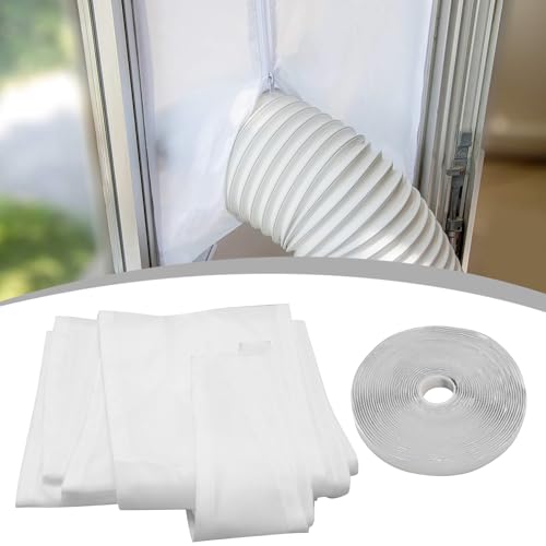Hoypeyfiy 400CM Weiß Heißluftstopp Klimaanlage Fensterabdichtung, Geeignet für Wäschetrockner Ablufttrockne, Geeignet für Fenster Flügelfenster...