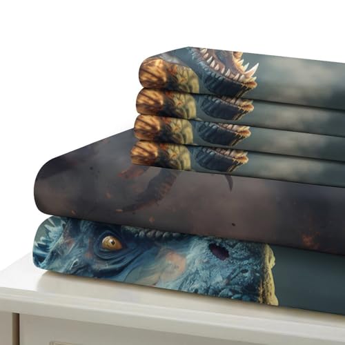 Parure de lit dinosaure 3D en microfibre premium ultra douce et résistante