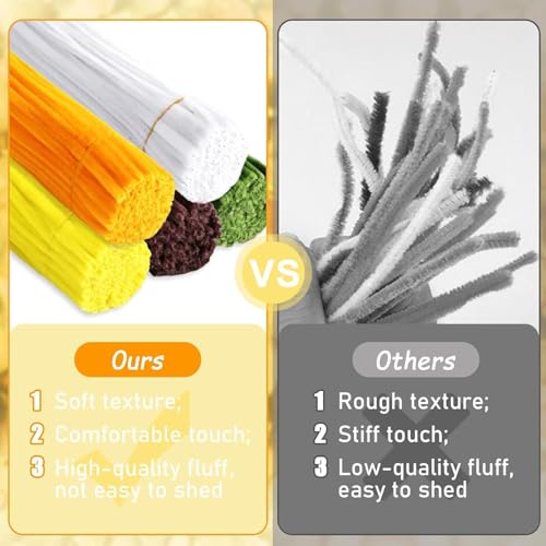 Image of Premium Chenille Stems Pipe Cleaners, Craft Supplies for DIY Art, Floral Creations, School Projects (Sunflower 250pcs)