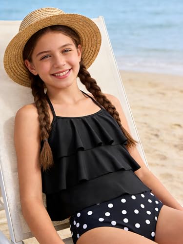 Image of UIQUR Girls Swimsuit Two Pieces Tankini Set Bikini Bathing Suits 7-16Y