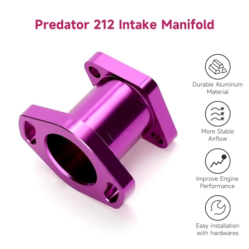 Image of FVRITO VM22 Intake Manifold for Predator 212cc Ghost 196cc 224cc Coleman CT200U BT200X Mini Bike CT200U-EX Baja Warrior KT196 Go Kart GX200 GX160 6.5HP OHV Clone Engine Performance Parts Purple