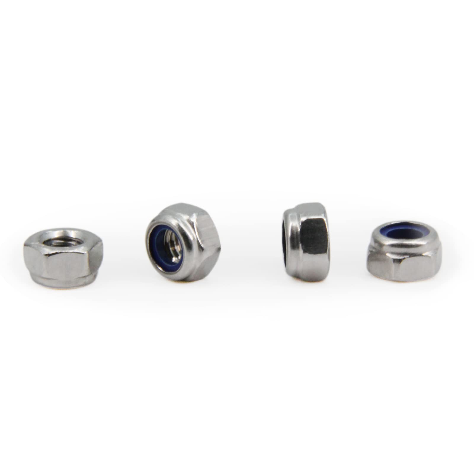 Yeebyee M6 x 1mm Pitch 304 Stainless Steel Self-Locking Hex Lock Nuts, Nylon Insert LockNuts Silver Metric Self Clinching Hex Lock Nuts for Hardware Parts, 200pcs/pack (M6-200pcs) - Image 4